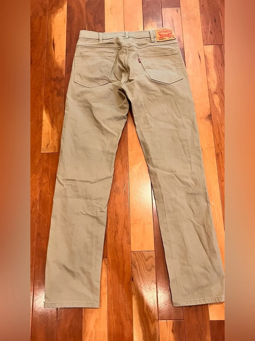 Levi's Mens 31x34 Straight Leg Light Tan Red Tag Durable Stretch Cotton/Elastane